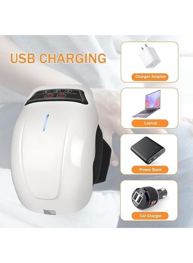 دعامة ركبة لاسلكية بخاصية الحرارة والاهتزاز، قابلة لإعادة الشحن USB مع شاشة LED لدعم المفاصل والراحة اليومية - Image 1