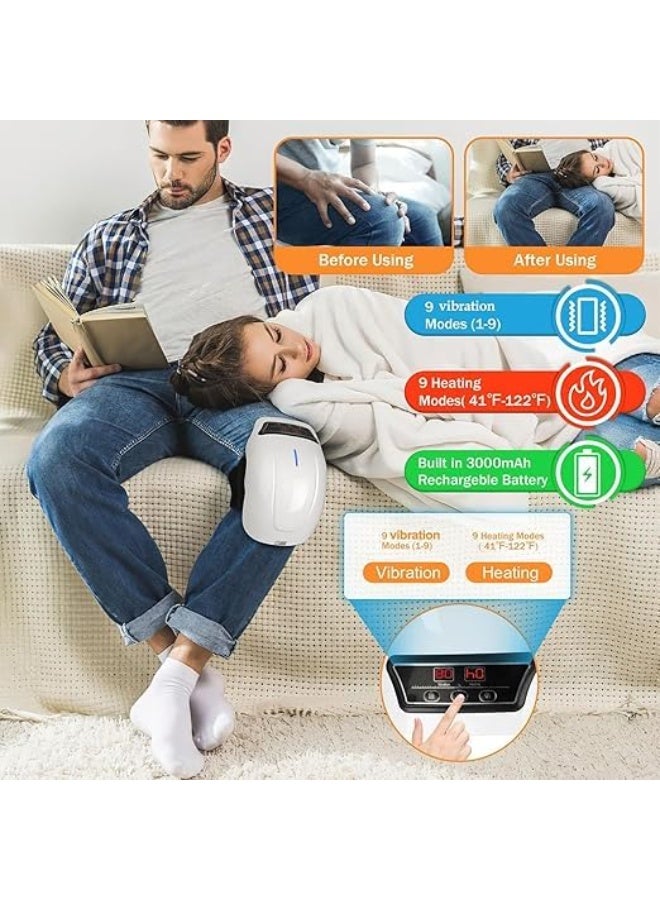 دعامة ركبة لاسلكية بخاصية الحرارة والاهتزاز، قابلة لإعادة الشحن USB مع شاشة LED لدعم المفاصل والراحة اليومية - Image 3