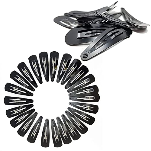 TEMPERIA Tic Tac Hair Clips for Girls (Pack of 36pcs) (5cm) (Matte Black) - Tik Tak Pins for Women - Image 1