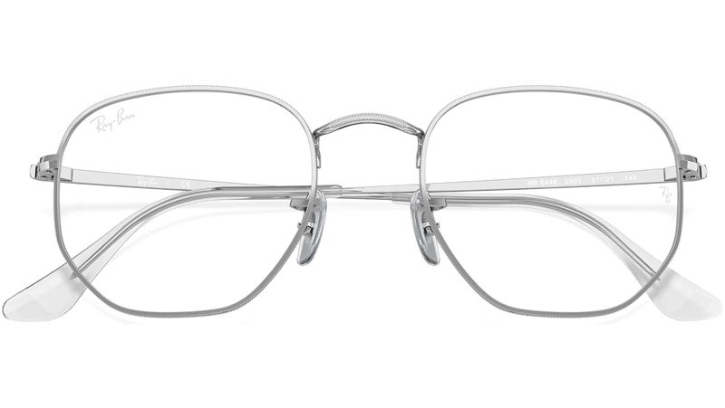 راي بان Unisex Ray-Ban RX6448 2501 Hexagon Silver RX Optical Frame - 54mm - Image 4