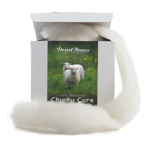 Desert Breeze Distributing 100% Chunky Core Wool, Maori, Carded Roving, Un-Dyed, 4 OZ Maori, Made in Italy, Core Wool for Needle Felting, Stuffing, 27 Micron - Image 1