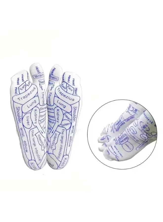 Foot Reflexology Massage Socks with Acupoint Chart and Foot Sole Meridian Massage Pen(Resin Material), Relieve Foot Fatigue and Improve Circulation, Ideal for People with Long Hours of Standing or Walking - Image 2