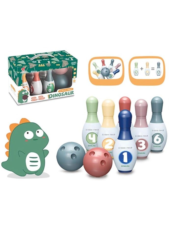 Kids Bowling game Set, Educational Mini Bowling Set, Indoor Outdoor Games Set for Family Games Educational Toy ,Mini Bowling Set with 6 Bowling Pins and 2 Balls for Boys Girls - Image 1