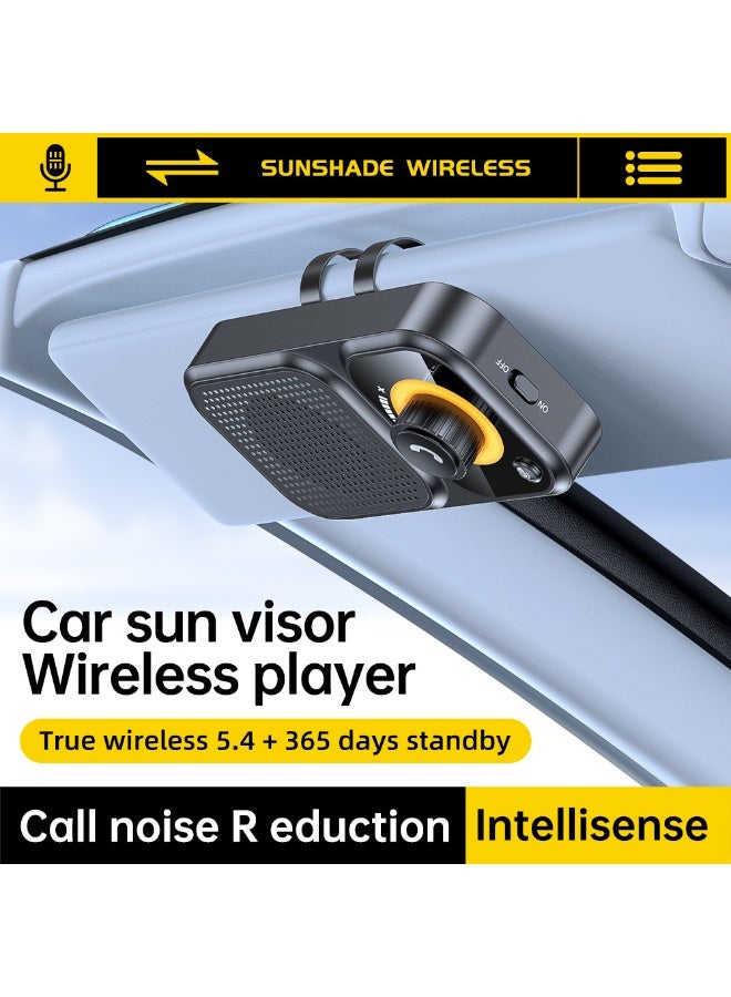 سماعة بلوتوث 5.4 للسيارة على حاجب الشمس، مكالمات حرة اليد مع تقنية تقليل الضوضاء، تشغيل تلقائي بالاهتزاز، اتصال بهاتفين، دعم المساعد الصوتي سيري - Image 2