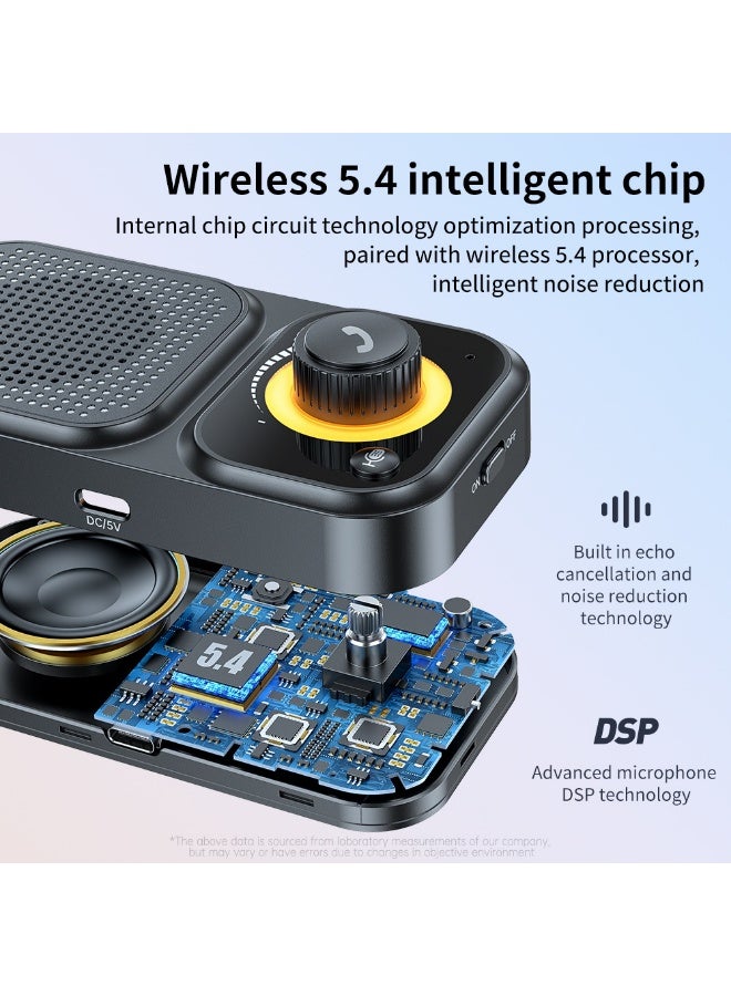 سماعة بلوتوث 5.4 للسيارة على حاجب الشمس، مكالمات حرة اليد مع تقنية تقليل الضوضاء، تشغيل تلقائي بالاهتزاز، اتصال بهاتفين، دعم المساعد الصوتي سيري - Image 4