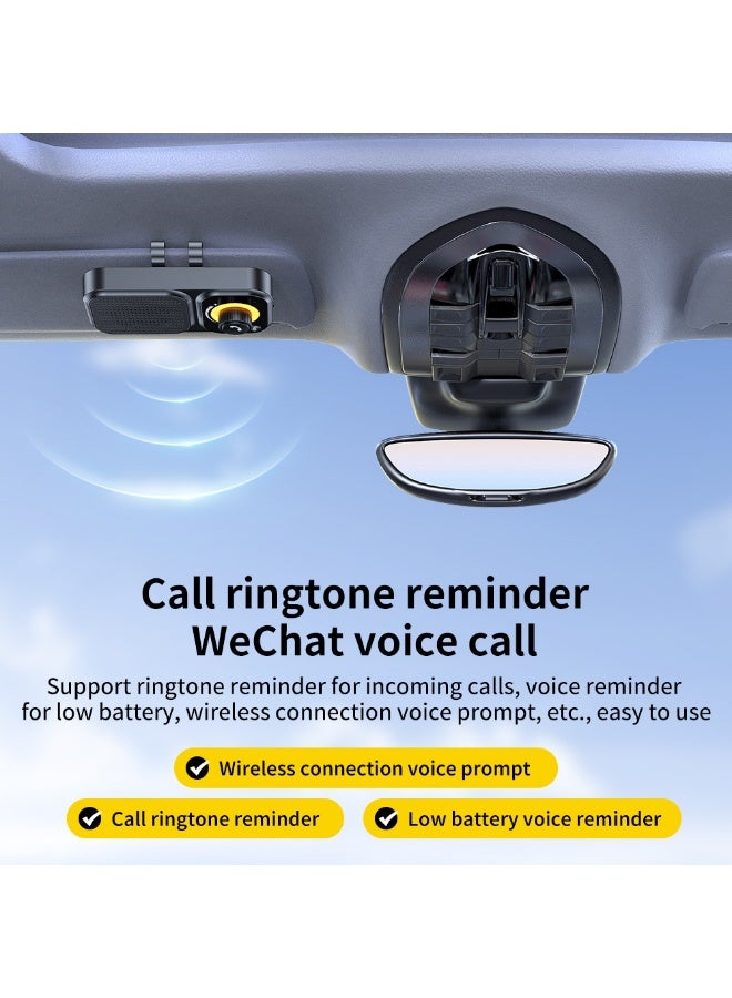 سماعة بلوتوث 5.4 للسيارة على حاجب الشمس، مكالمات حرة اليد مع تقنية تقليل الضوضاء، تشغيل تلقائي بالاهتزاز، اتصال بهاتفين، دعم المساعد الصوتي سيري - Image 5