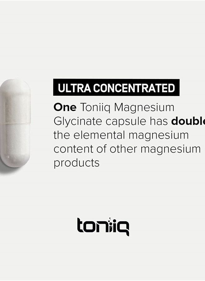 Toniiq - 3,000mg Ultra High Strength Magnesium Glycinate - 20% Purified to Contain 600mg of Elemental Magnesium - Chelated and Highly Bioavailable Magnesium Supplement - 240 Veggie Capsules - Image 1
