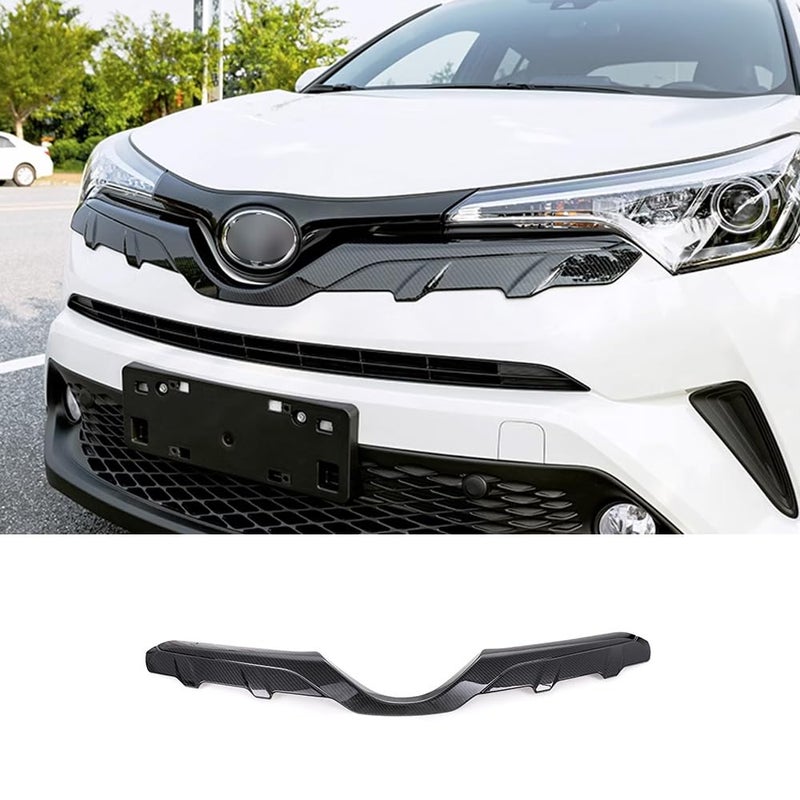 ERIDANUS Auto Accessories Fit for Toyota CHR 2019 2018 2017 2016 CHR Front Grille Grill Bumper Trim Cover Carbon Fiber Style ABS 1 PC
