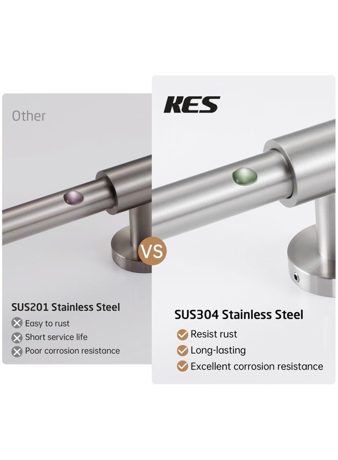 Kes Shower Riser Rail Stainless Steel, Slider With Adjustable Head Holder Wall Mounted Brushed Finish 78Cm, F209S78-Bs - Image 4