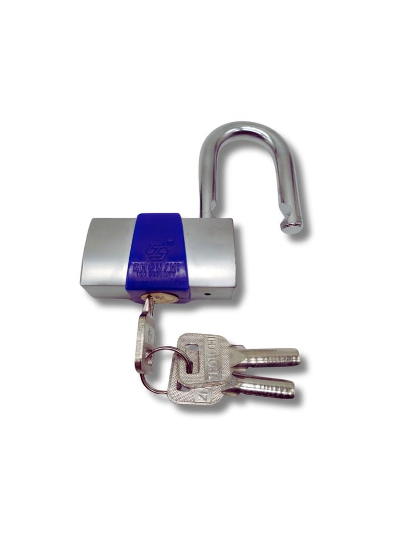 HEADLY HeavyDuty Nickel Plated Padlock 60 MM Lock and 3 Keys Hardened Elecrtronic Key Padlock Shackle Security Lock for Garage Door Containers Shutter Locker Gates Blue  - Image 4