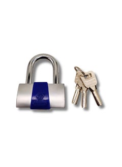 HEADLY HeavyDuty Nickel Plated Padlock 60 MM Lock and 3 Keys Hardened Elecrtronic Key Padlock Shackle Security Lock for Garage Door Containers Shutter Locker Gates Blue  - Image 3