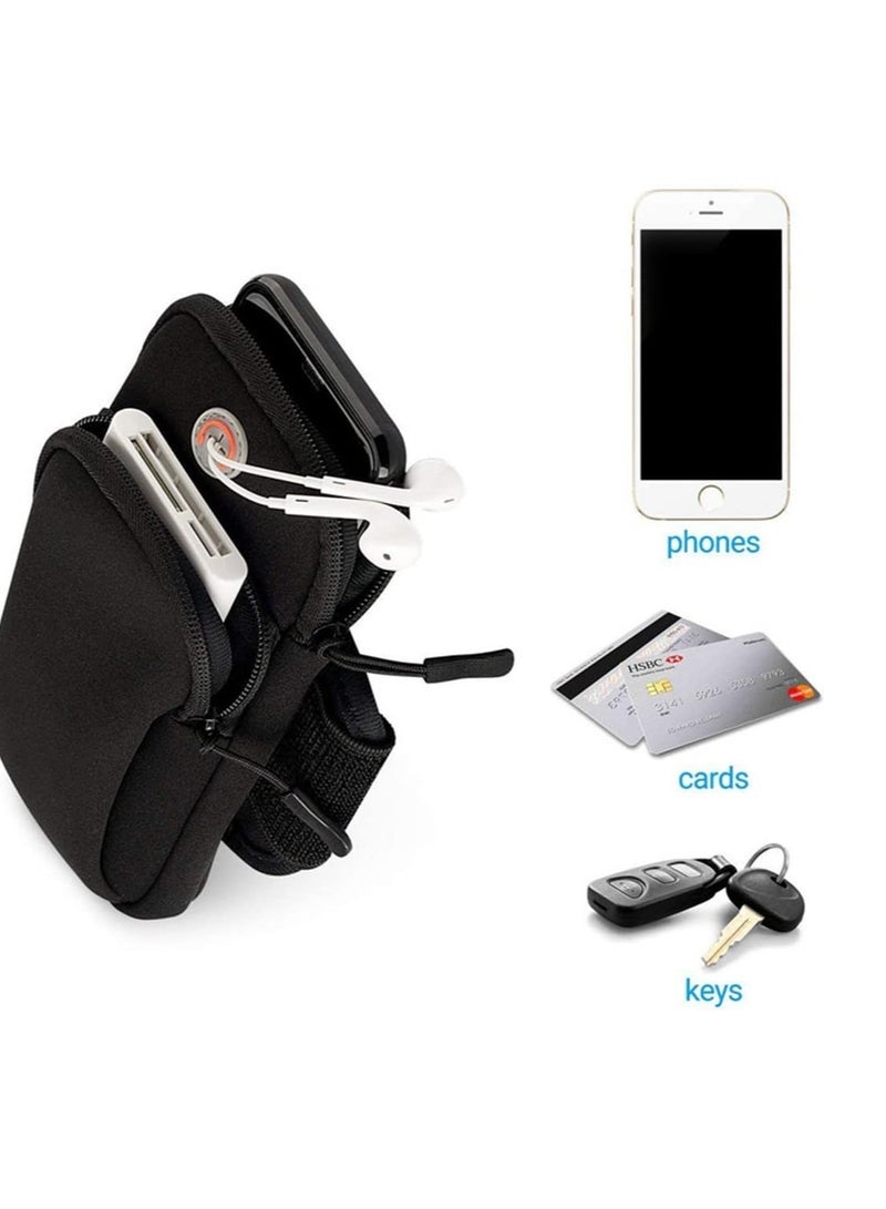 ECVV Phone Arm Bag Armband Cell Phone Holder for Running Gym Sports Waterproof Black Cell Phone Holder Pouch Case with Earphone Hole - Image 3