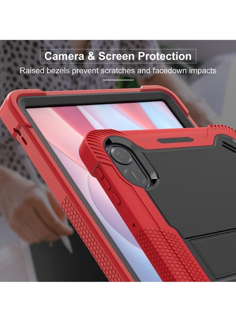 VKL Protective Case for Honor Pad X8a 11.5-inch Case with Built-in Stand, Rugged Hybrid Shockproof Protective Cover, for Huawei Honor Pad X8a Case Model (Red+Black) - Image 4