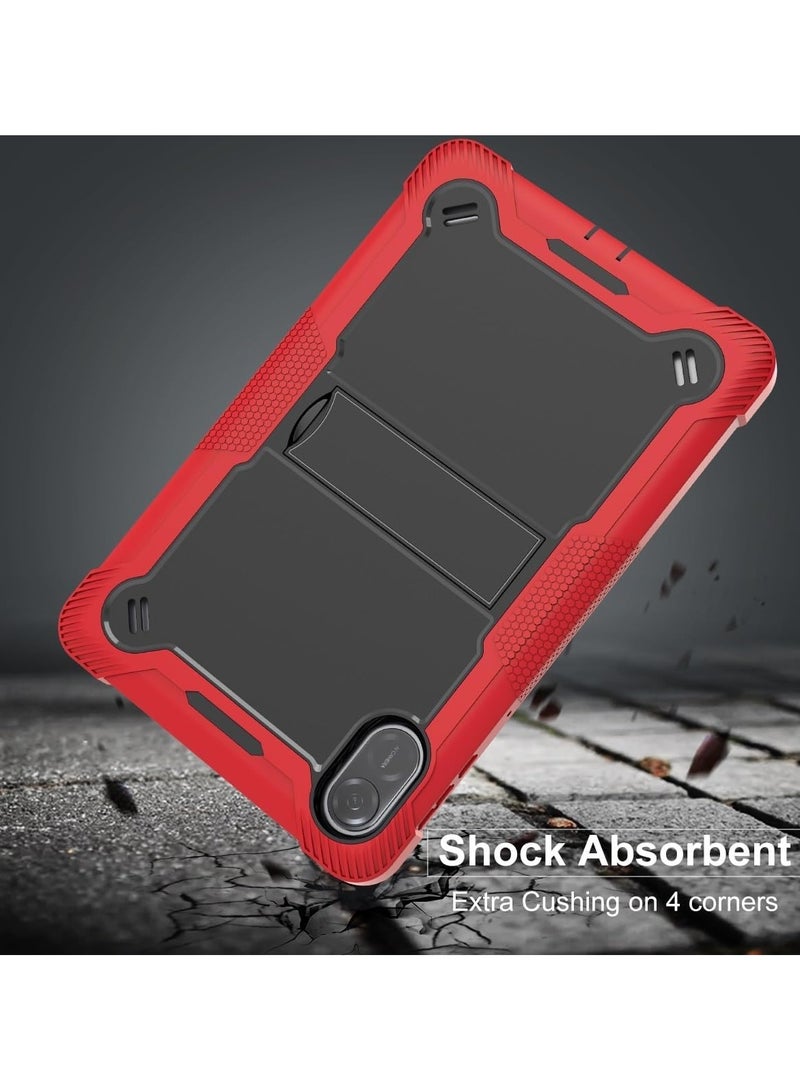 VKL Protective Case for Honor Pad X8a 11.5-inch Case with Built-in Stand, Rugged Hybrid Shockproof Protective Cover, for Huawei Honor Pad X8a Case Model (Red+Black) - Image 5