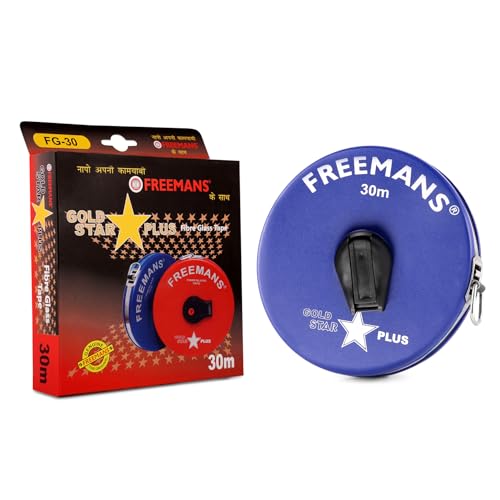 FREEMANS Goldstar Plus 30m:13mm Fibreglass Measuring Tape- 30m/100ft Multicolor || Case Reinforced With Stainless Steel Band || Durable Winding Mechanism Handle and Stainless Steel Mouth with End Hook - Image 2