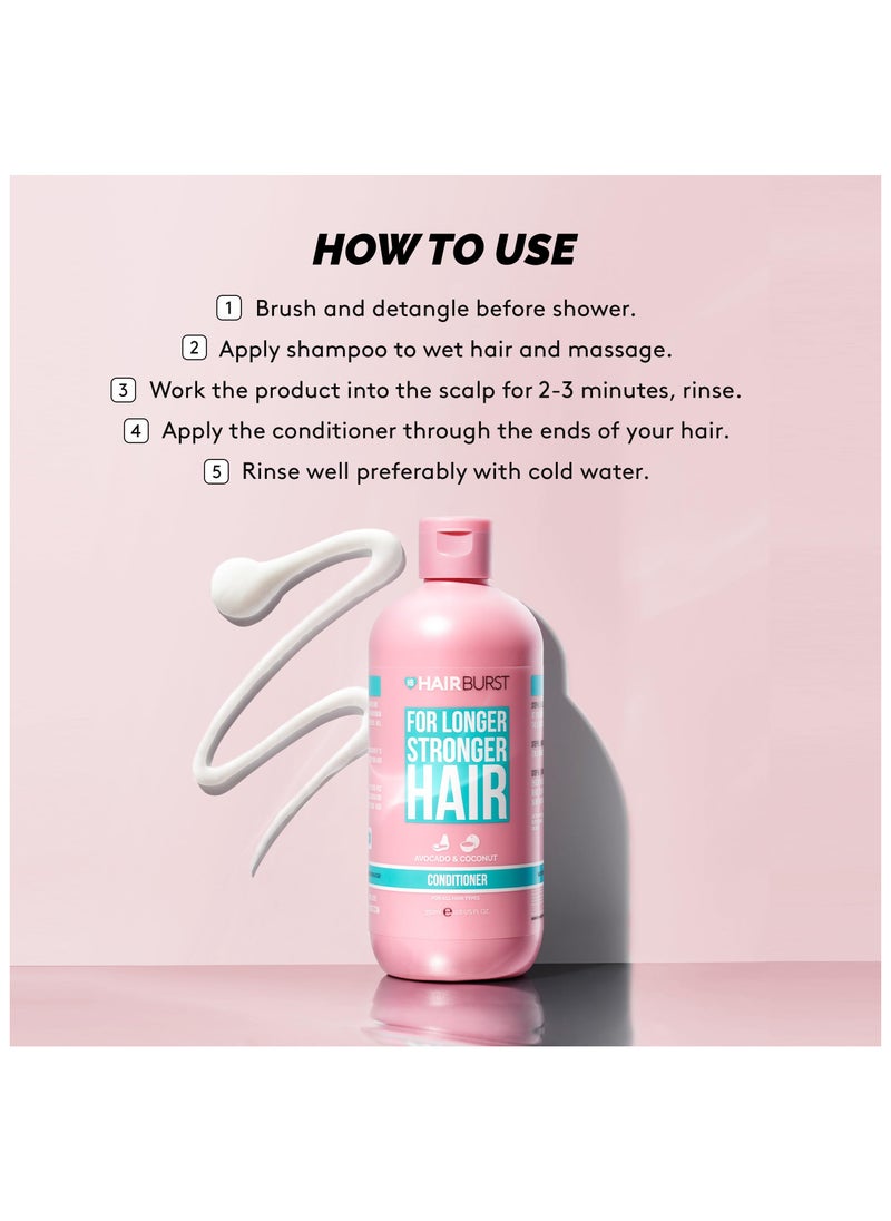 HAIR BURST Hair Growth Conditioner For Woman — Reduces Hair Loss - Strengthens Growth - Contains No SLS and Parabens - Coconut and Avocado Aroma - New Bigger Bottles 350ml  - Image 4