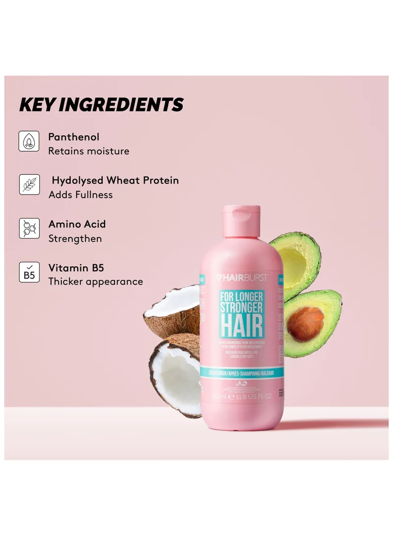 HAIR BURST Hair Growth Conditioner For Woman — Reduces Hair Loss - Strengthens Growth - Contains No SLS and Parabens - Coconut and Avocado Aroma - New Bigger Bottles 350ml