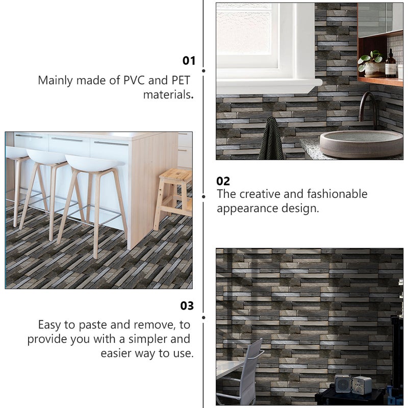 12 Sheets Useful Wall Protective Stickers Wallpaper Oilproof Stickers - Image 5