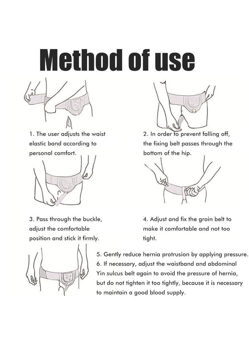 Generic Everyday Inguinal Hernia Support Belt for Men, One Side Adjustable Inguinal Hernia Belt for Men with Removable Compression Pads - Image 4