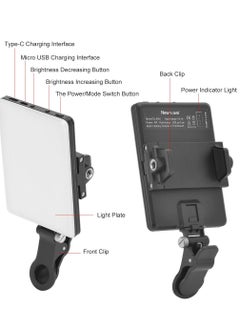 Digipace Fill Light 60 LED High Power Rechargeable Fill Video Light with Front Back Clip Adjusted 3 Light Modes for Phone iPhone Android iPad Laptop For Makeup Selfie Vlog Video Conference  - Image 3
