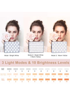 Digipace Fill Light 60 LED High Power Rechargeable Fill Video Light with Front Back Clip Adjusted 3 Light Modes for Phone iPhone Android iPad Laptop For Makeup Selfie Vlog Video Conference  - Image 4