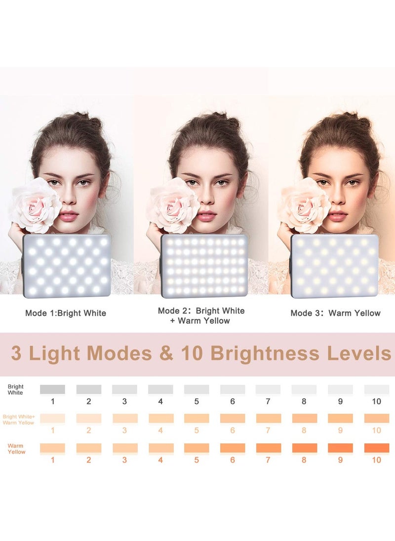 Digipace - Fill Light 60 LED High Power Rechargeable Fill Video Light with Front Back Clip Adjusted 3 Light Modes for Phone iPhone Android iPad Laptop For Makeup Selfie Vlog Video Conference - Image 1