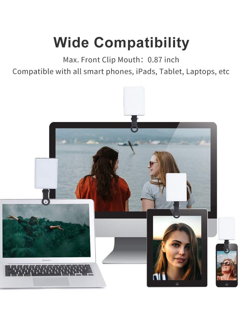 Digipace - Fill Light 60 LED High Power Rechargeable Fill Video Light with Front Back Clip Adjusted 3 Light Modes for Phone iPhone Android iPad Laptop For Makeup Selfie Vlog Video Conference - Image 1