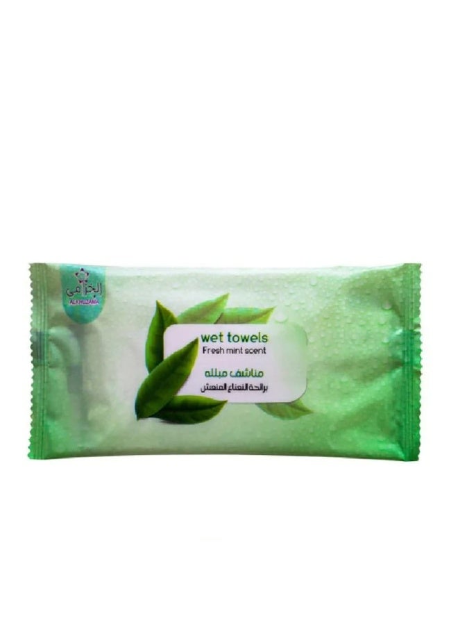 الخزامى مناديل مبللة برائحة النعناع المنعش والخزامى، تحتوي كل عبوة على 25 منديلاً. - Image 1