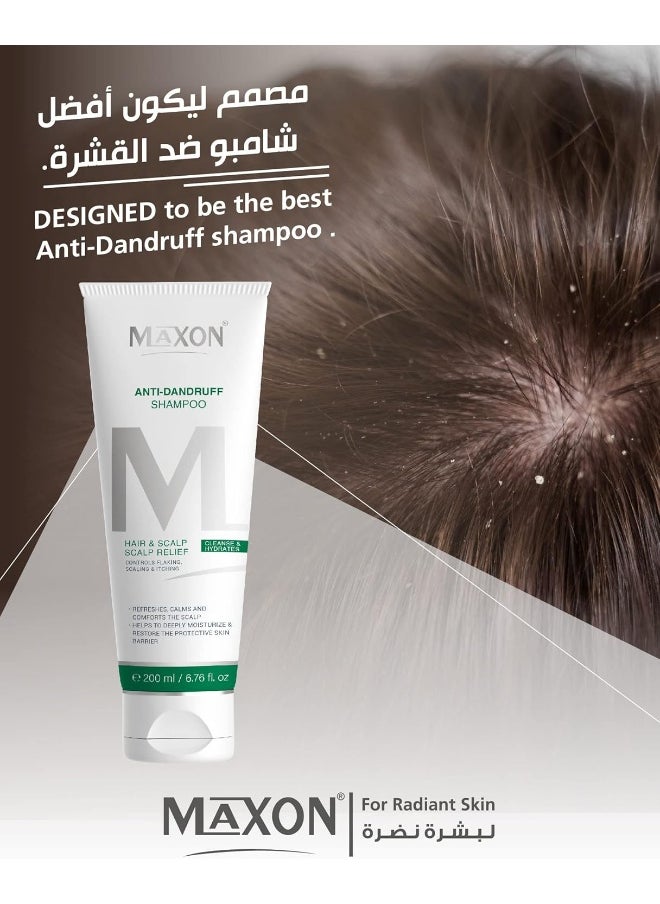 MAX-ON MAX-ON Anti-Dandruff Treatment Shampoo, Effective Dandruff Treatment, Works from the first wash, Dandruff Relief Shampoo to relieve Itchy Scalp, 200ml  - Image 2