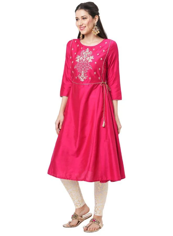 #Be Embroidered Yoke Kurta