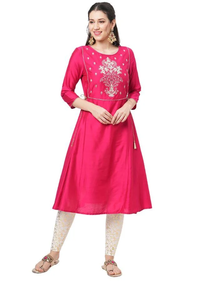 #Be Embroidered Yoke Kurta