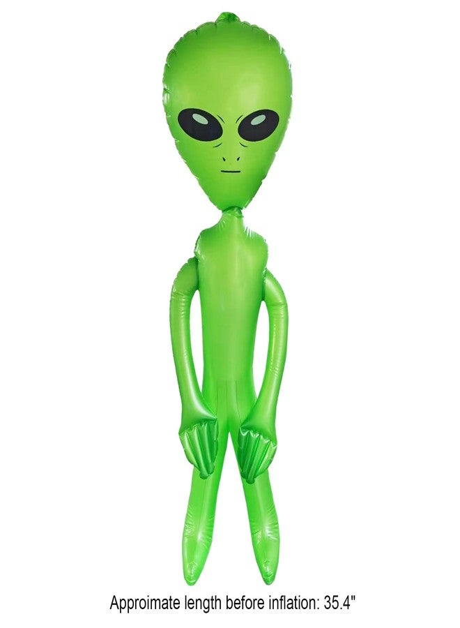 ZCMG 2 Pcs Halloween Inflatable Alien 35.4 Inch Jumbo Inflatable Blow Up Alien Toy Decorations for Birthday Baby Shower Summer Beach Pool Holiday Festival Carnival Alien Theme Party Supplies Green Purple - Image 2