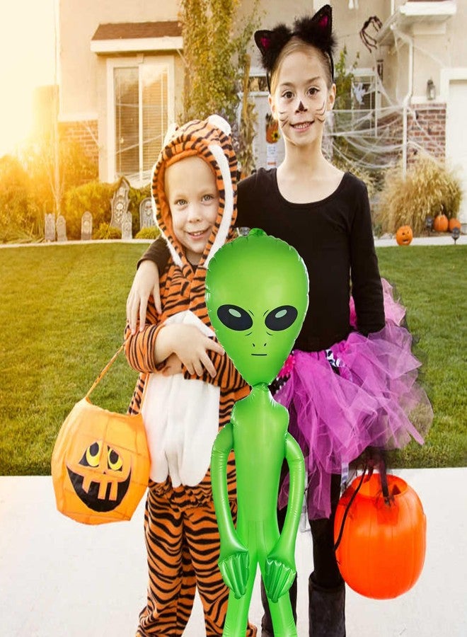 ZCMG 2 Pcs Halloween Inflatable Alien 35.4 Inch Jumbo Inflatable Blow Up Alien Toy Decorations for Birthday Baby Shower Summer Beach Pool Holiday Festival Carnival Alien Theme Party Supplies Green Purple - Image 4