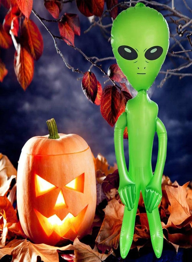 ZCMG 2 Pcs Halloween Inflatable Alien 35.4 Inch Jumbo Inflatable Blow Up Alien Toy Decorations for Birthday Baby Shower Summer Beach Pool Holiday Festival Carnival Alien Theme Party Supplies Green Purple - Image 5