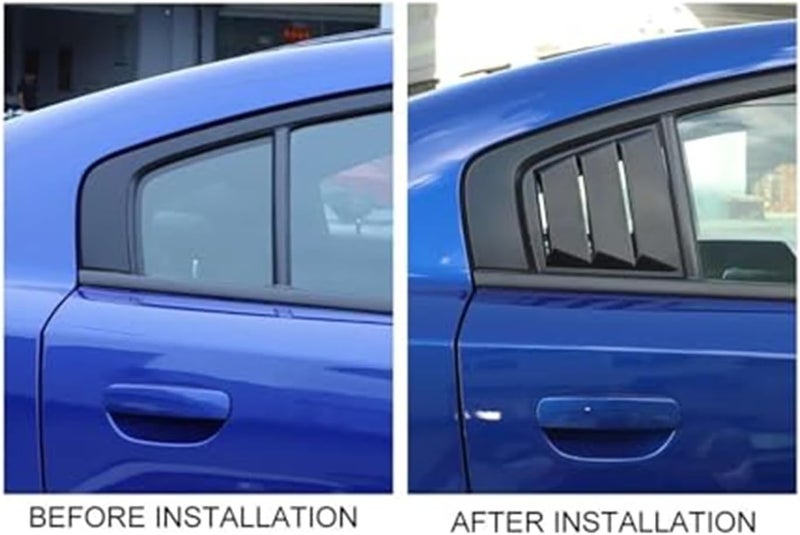 QASULER Car Rear Louver Window Cover Trim for Dodge Charger - Image 3