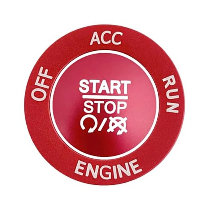 ALETAI Push Start Stop Button Cover Trim for 2015-2021 Dodge Challenger Dodge RAM 1500 Dodge Charger, Aluminum Alloy, Red - Image 2