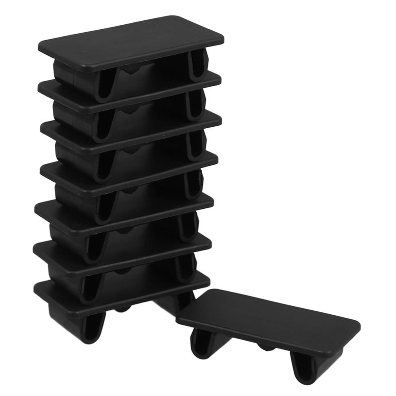 8 قطع أغطية لوحة مفاتيح التبديل الصخرية السوداء، سدادات حشو للوحة قيادة السيارة - Image 1