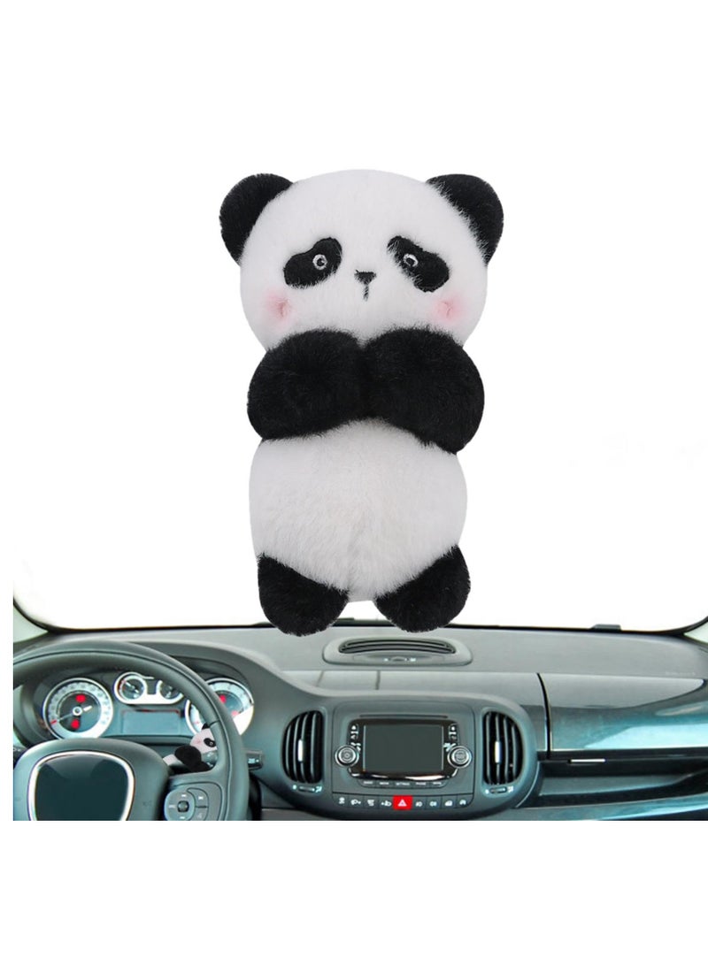 Excefore Wiper Shift Handle Decorative,Cute Bunny and Panda Doll Interior Car Ornaments Gift for Women Girls Auto Interior Accessories, Black Panda  - Image 1