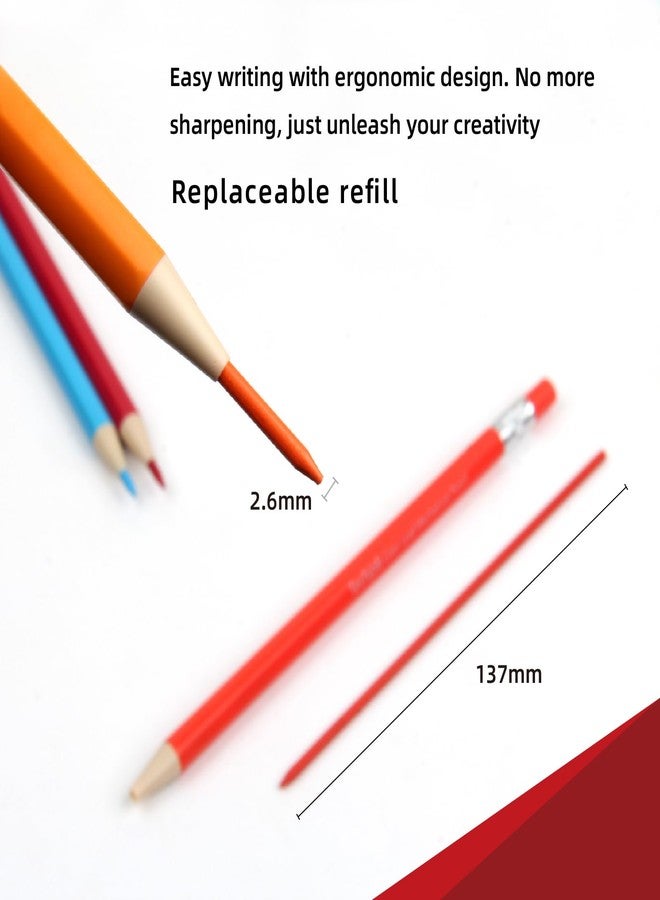 Techjob Colored Mechanical Pencil 2.6mm for Coloring and Drawing, Mechanical Colored Pencils, Mechanical Pencils with Sharpener and Case,36pcs - Image 5