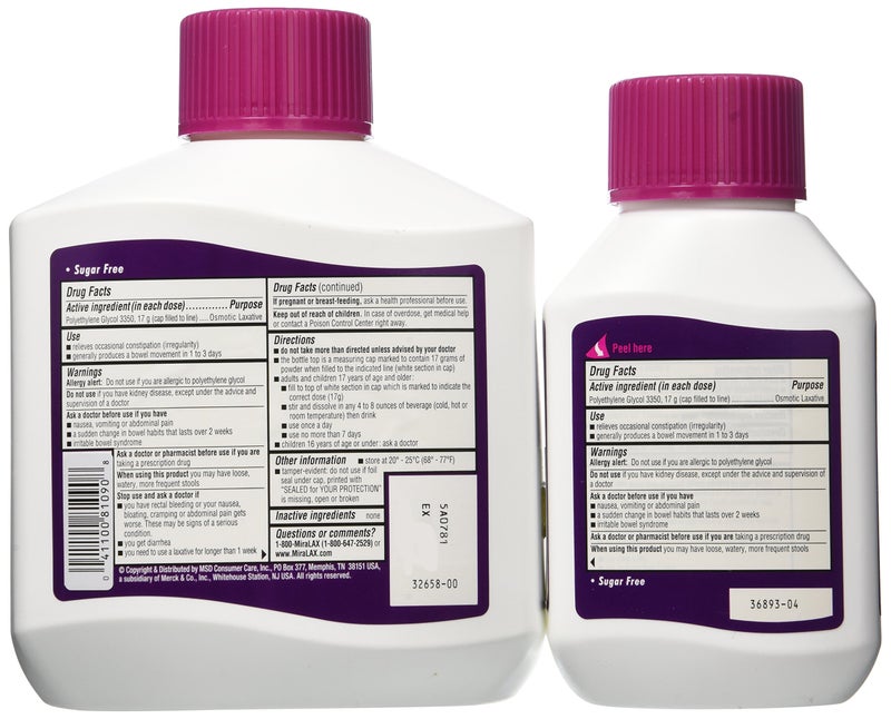 MiraLAX Supplement Powder For Bloating, 40.8 Ounce - Image 2