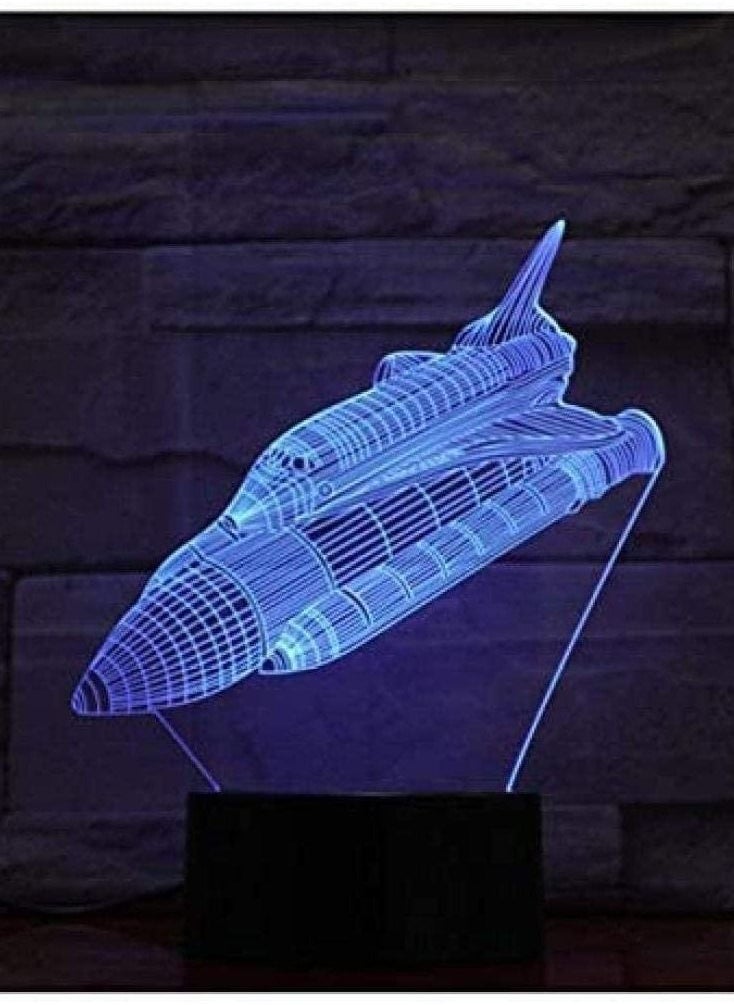 althiqahkey - Anime 3D Light SPACESHIP Night Light Color Change LED Touch Remote Control Desk lamp Decorative lamp for Children Touch Remote Control 7 Colors - Image 1