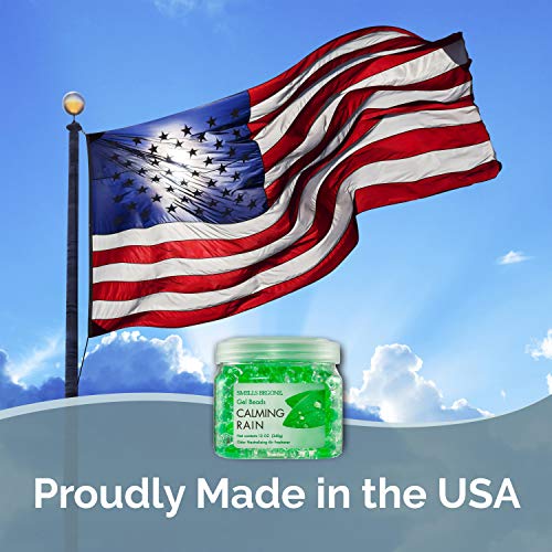 SMELLS BEGONE Odor Eliminator Gel Beads - Air Freshener - Eliminates Odor in Bathrooms, Cars, Boats, RVs and Pet Areas - Made with Essential Oils - Calming Rain Scent - 12 Ounce - Image 5