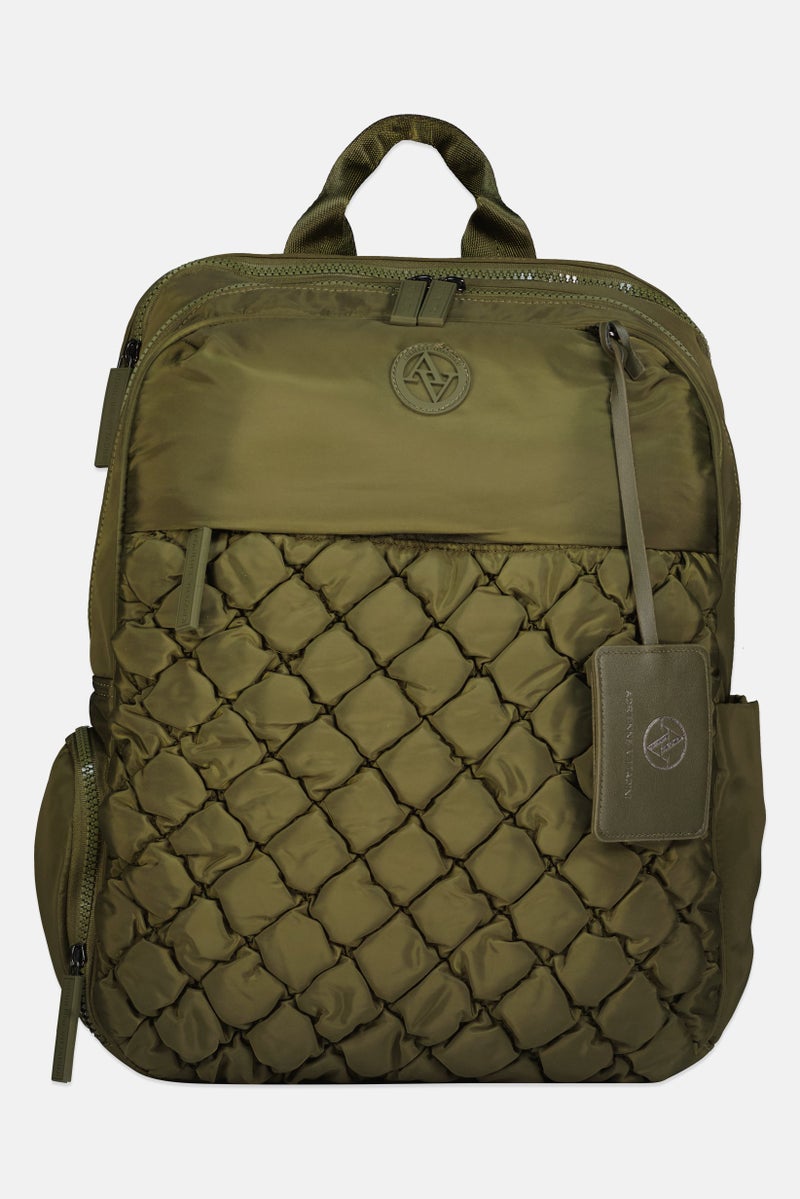 ADRIENNE VITTADINI Women Brand Logo Backpack, Olive - Image 1