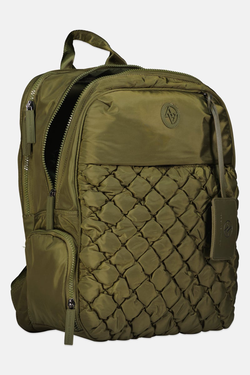 ADRIENNE VITTADINI Women Brand Logo Backpack, Olive - Image 3