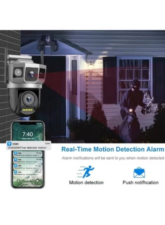 TIGER SC23-W 4MP Smart WiFi Outdoor Security Camera with Dual Lens, PTZ Control, Wireless IP Monitoring, 3-Image Display, Motion Alerts & Night Vision – Weather-Resistant Bullet Camera - Image 4