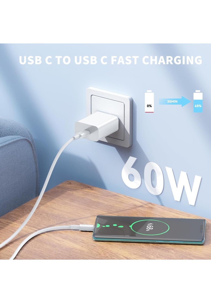 MIXDE - USB C to USB C Cable for Apple iPhone 15 Charger Cable 2pack 60W, Type C Fast Charge Cord,Fast Charger Wire Compatible with iPhone 15Pro/15 Plus/15 Pro Max, iPad Pro 12.9 Air Mini MacBook Air - Image 1