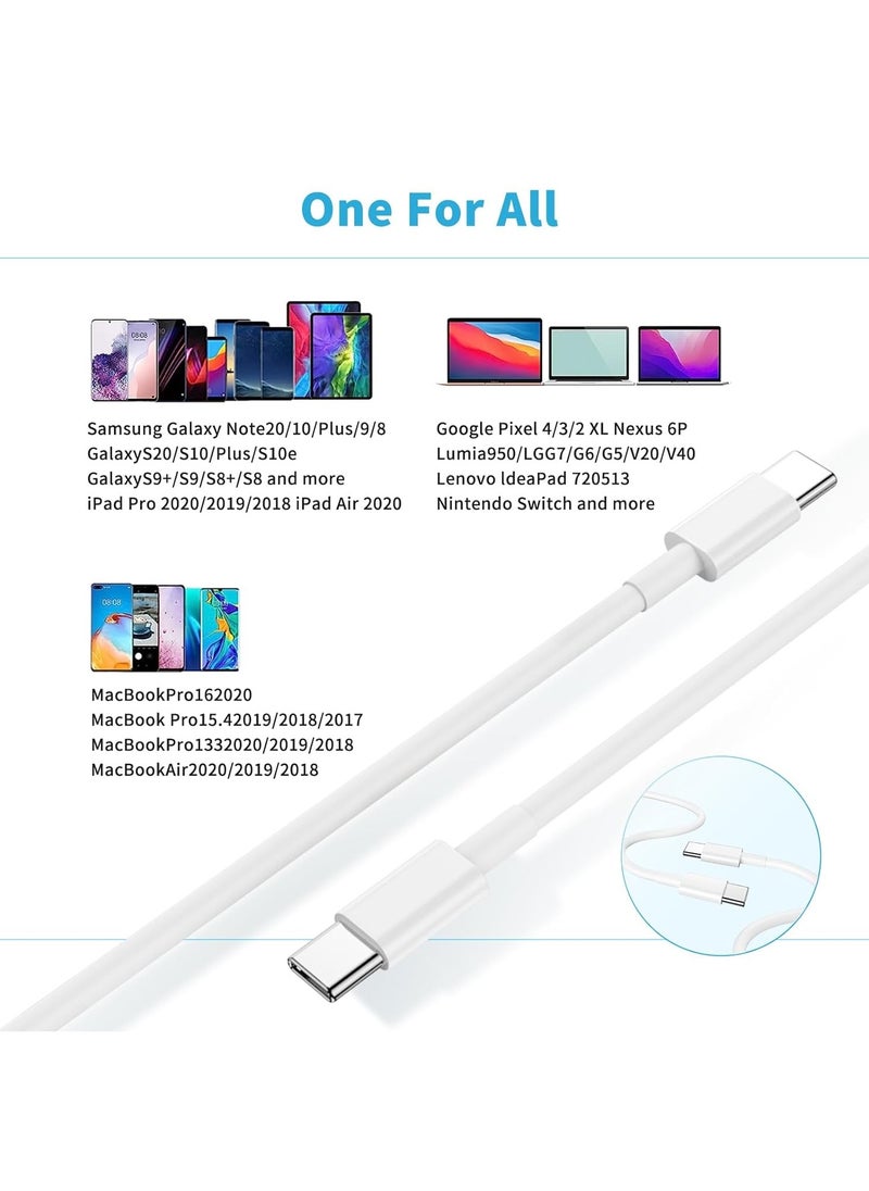 MIXDE - USB C to USB C Cable for Apple iPhone 15 Charger Cable 2pack 60W, Type C Fast Charge Cord,Fast Charger Wire Compatible with iPhone 15Pro/15 Plus/15 Pro Max, iPad Pro 12.9 Air Mini MacBook Air - Image 1