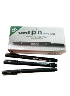 Uniball 12-Piece Unipin Fineliner Pen 0.05mm Tip Black Ink  - Image 1