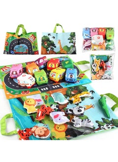 Generic Source Manufacturers Baby Fabric Car Model With Storage Bag Carpet Baby Tear Can Bite Early Education Toys-Color:Animal Set (9 Animals + Bells) 125g  - Image 2