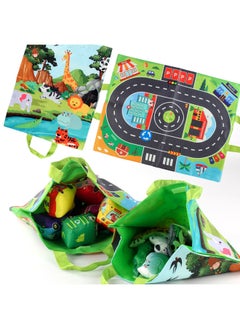 Generic Source Manufacturers Baby Fabric Car Model With Storage Bag Carpet Baby Tear Can Bite Early Education Toys-Color:Animal Set (9 Animals + Bells) 125g  - Image 5